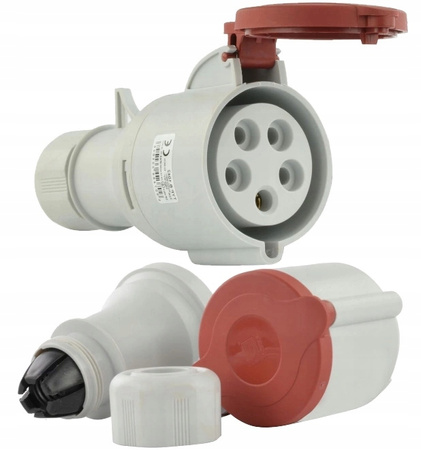 Gniazdo siłowe przenośne 32A 5P 400V IP44 Pawbol B.1042