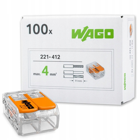 Szybkozłączki Wago 221-412 0,14-4 mm² / 2 100 szt.
