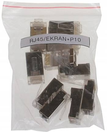RJ45 Wtyk modularny 5e ekranowany 10szt.