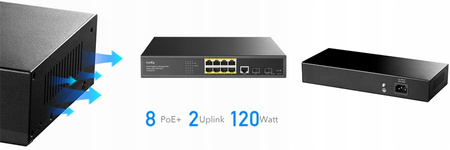 Switch POE 8 portowy z 2x SFP Cudy GS2008PS2 gigabitowy
