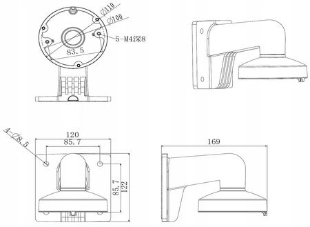 Uchwyt ścienny HIKVISION DS-1272ZJ-110