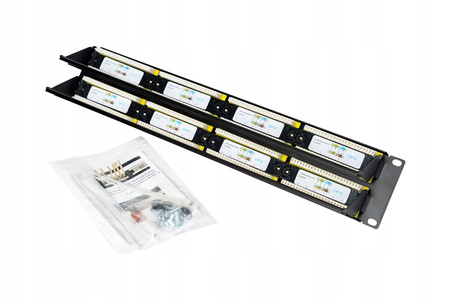 Rack 19 Patch panel 2U UTP Cat. 6e 48 portów