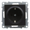 LEGRAND Suno CZARNE Gniazdo zasilające pojedyncze Schuko 721420