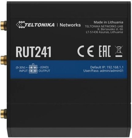 Teltonika Router LTE RUT241 (Cat 4), 2G, WiFi, Ethernet