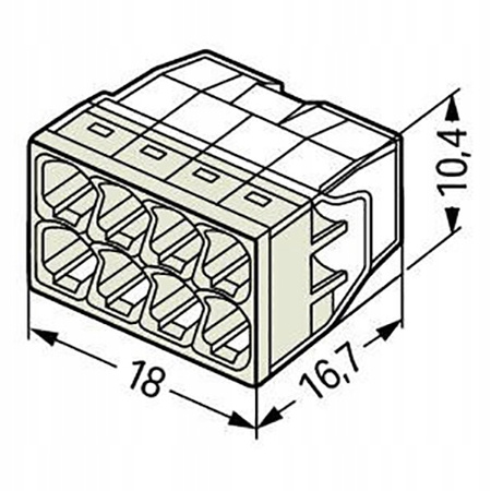 ZŁĄCZKA WAGO 2273-208 SZYBKOZŁĄCZKA 8x0,5-2,5mm
