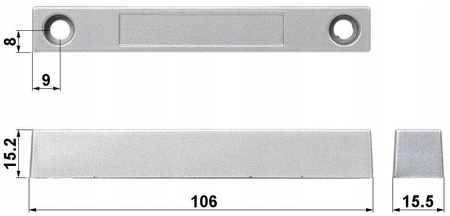 Kontaktron magnetyczny METAL DUŻY + KĄTOWNIK