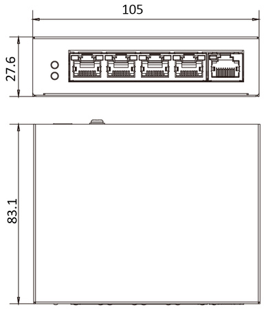 Switch PoE HIKVISION DS-3E0505P-E/M Gigabit