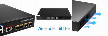 Switch POE 24 portowy z 4x SFP Cudy GS5024PS4-400W