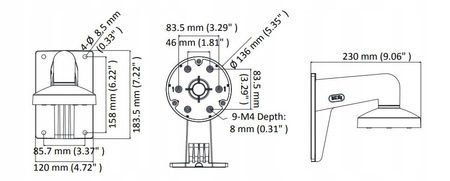 Uchwyt ścienny HIKVISION DS-1473ZJ-135