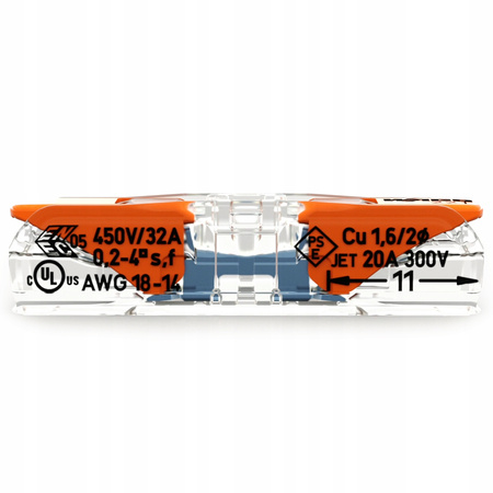 WAGO szybkozłączka przelotowa 221-2411 2x0,2-4mm2 1szt