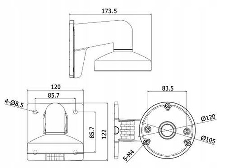 Uchwyt ścienny HIKVISION DS-1272ZJ-120