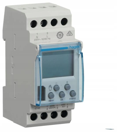 HAGER EGN103Tygodniowy zegar cyfrowy, 16A, 1-krotny