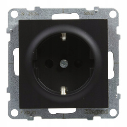 LEGRAND Suno CZARNE Gniazdo zasilające pojedyncze Schuko 721420
