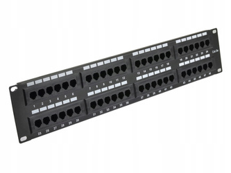 Rack 19 Patch panel 2U  UTP Cat.5e 48 portów