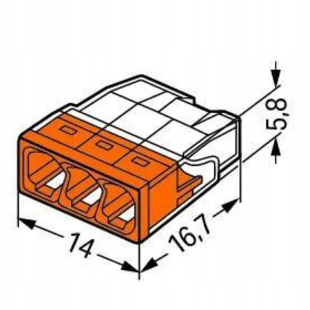 Szybkozłączka Wago na drut 2273-203 0,5-2,5 mm² / 3 100szt