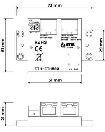 ETH-ETH500-SET Ekstender zasięgu LAN+PoE, zasięg do 800m