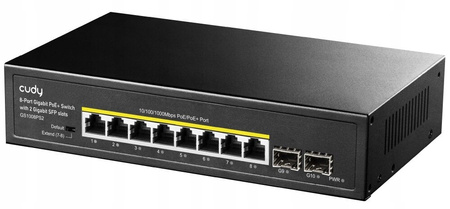 Switch POE CUDY GS1008PS2 8 portowy + 2 SFP UPLINK