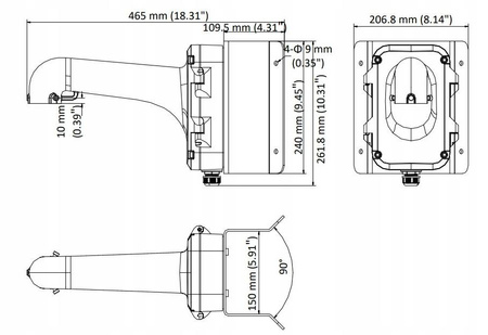 Uchwyt PTZ ścienny HIKVISION DS-1604ZJ-corner