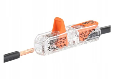 WAGO 221-2411 ZŁĄCZE PRZELOTOWE Z DŹWIGNIĄ DO PRZEWODÓW MAX 4MM² 60 SZT.