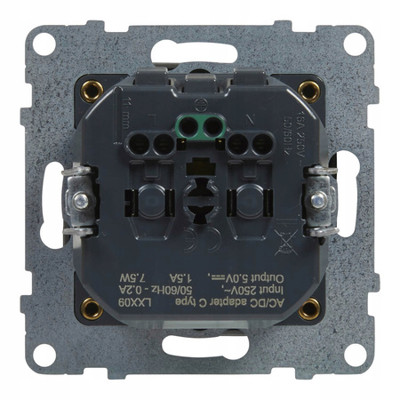 LEGRAND Suno ALUMINIUM Gniazdo zasilające + USB-C 721329