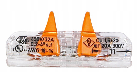 WAGO szybkozłączka przelotowa 221-2411 2x0,2-4mm2 1szt