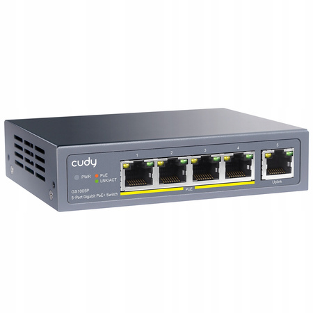 Switch POE Cudy GS1005P Switch 5xGE (4xPoE+) 60W