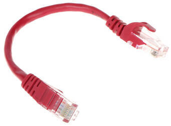 Patchcord UTP kat.5  0.2m CZERWONY