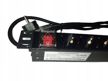 Rack 19 Listwa zasil. 9x230V 1U z wyłącznikiem