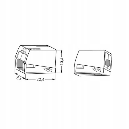 Wago 224-112 złączka oświetleniowa 2x0.5-2.5mm 1 szt.