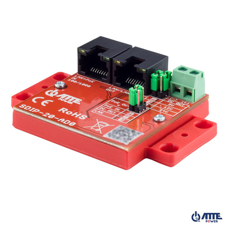 SDIP‑20‑AD0 Adapter PoE Gigabit obniżający napięcie do 5V/12V/24V, Pout 20W, 802.3af/at oraz PASSIVE