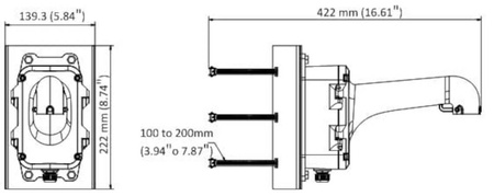Uchwyt PTZ ścienny HIKVISION DS-1604ZJ-BOX-POLE