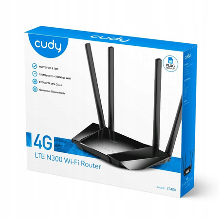 Router Cudy LT400 802.11n LTE 4G KARTA SIM (Wi-Fi 4)