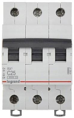 Wyłącznik nadprądowy 3P 25A C RX3 Legrand 419237