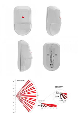 CZUJKA ALARMOWA PARADOX NV5-P PET 16KG 90 STOPNI