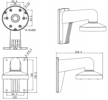 Uchwyt ścienny HIKVISION DS-1273ZJ-130-TRL(BL)