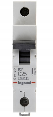 Wyłącznik nadprądowy 1P 25A C RX3 Legrand 419204
