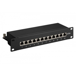 Rack 10 Patch panel 1U UTP Cat 6A 12 portów