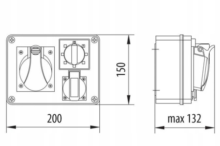 Rozdzielnica Pawbol B.1602 R-BOX 1x16A/5P 2x16A/250V IP44