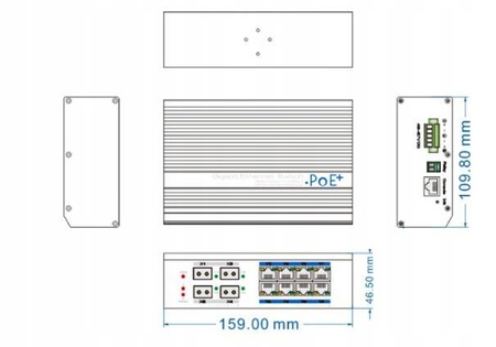 Przemysłowy 8-portowy switch UTEPO UTP7308GE-POE