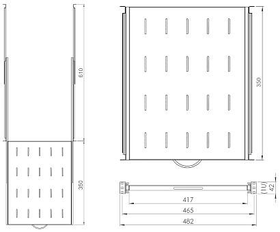 PÓŁKA WYSUWANA P19S/350/G