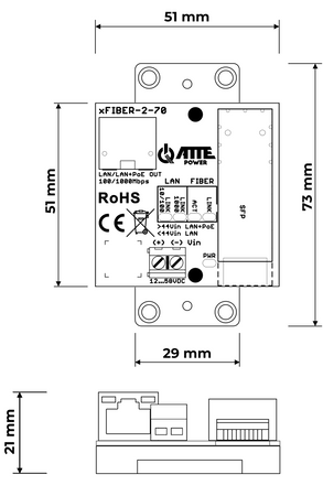 xFIBER-2-70 Gigabitowy media konwerter Ethernet - SFP