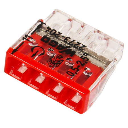 SZYBKOZŁĄCZKA WAGO NA DRUT 4x0,5-2,5mm² 100szt