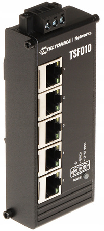 SWITCH PRZEMYSŁOWY 5 PORTÓW NA SZYNĘ DIN Teltonika TSF010