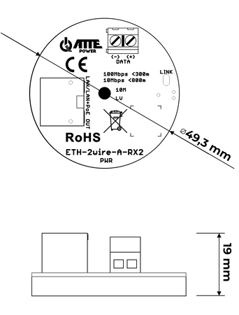 ETH-2wire-A-SET2 Zestaw do transmisji LAN 10/100Mbps + PoE po 2 żyłach