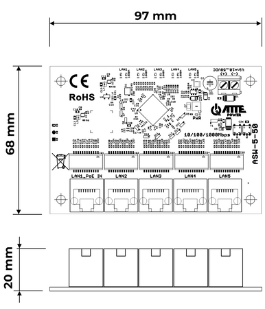 ASW-5-50-OF Switch LAN 5 portowy 10/100/1000Mbps