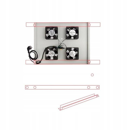 Uchwyt panelu wentylatora do szaf RACK 1000mm PB