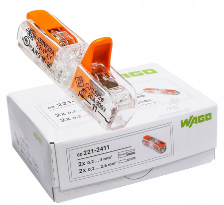 WAGO szybkozłączka przelotowa 221-2411 2x0,2-4mm2 1szt