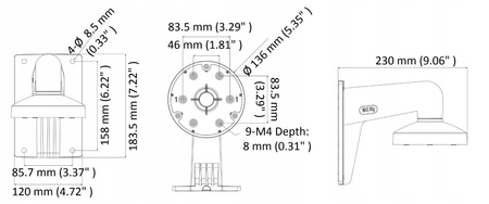 Uchwyt ścienny HIKVISION DS-1473ZJ-135(BLACK)