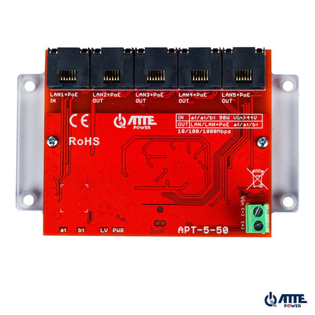 APT-5-50 Switch PoE 5 portowy 10/100/1000Mbps, extender