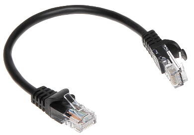 Patchcord UTP kat.5  0.2m CZARNY